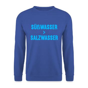 Süßwasser größer Salzwaser Tauchen Tauch Taucher - Unisex Pullover - Royalblau - Vorne - Alina (178cm) & Michal (187cm)