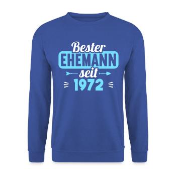 Beste Ehefrau Bester Ehemann seit 1972 - Unisex Pullover - Royalblau - Vorne - Alina (178cm) & Michal (187cm)