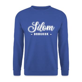 Vintage Thaïlande Asie Coucher de soleil Bangkok Silom - Sweat-shirt Unisexe - bleu royal - Devant - Alina (178cm) & Michal (187cm)
