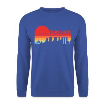 Vintage Thaïlande Vacances Asie Coucher de soleil Bangkok - Sweat-shirt Unisexe - bleu royal - Devant - Alina (178cm) & Michal (187cm)