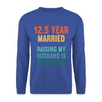 Je me suis mal comporté 12,5 ans anniversaire de mariage marié - Sweat-shirt Unisexe - bleu royal - Devant - Alina (178cm) & Michal (187cm)