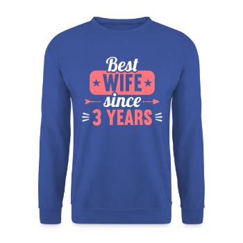 Best Wife Since 3 Years 3rd Wedding day - Unisex Pullover - Royalblau - Vorne - Alina (178cm) & Michal (187cm)