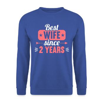 Meilleure épouse depuis 2 ans 2ème jour de mariage - Sweat-shirt Unisexe - bleu royal - Devant - Alina (178cm) & Michal (187cm)