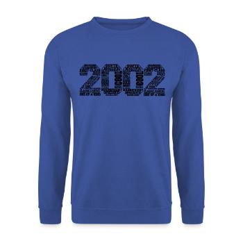 Geburtstag Frauen Männer Jahrgang 2002 - Unisex Pullover - Royalblau - Vorne - Alina (178cm) & Michal (187cm)