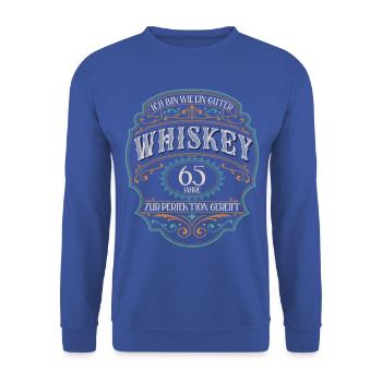 65 Jahre Ich bin wie guter Whisky 65. Geburtstag - Unisex Pullover - Royalblau - Vorne - Alina (178cm) & Michal (187cm)