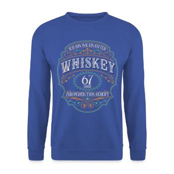 67 Jahre Ich bin wie guter Whisky 67. Geburtstag - Unisex Pullover - Royalblau - Vorne - Alina (178cm) & Michal (187cm)