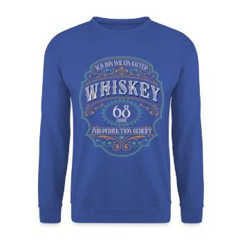 68 Jahre Ich bin wie guter Whisky 68. Geburtstag - Unisex Pullover - Royalblau - Vorne - Alina (178cm) & Michal (187cm)