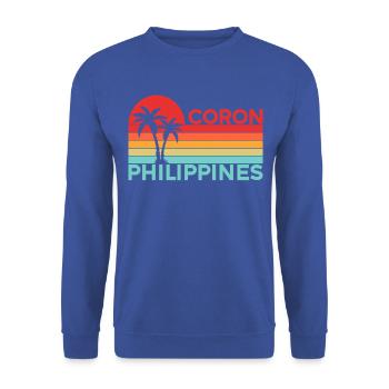 Vintage Holiday Trip Coron Philippines Asia - Unisex Sweatshirt - royal blue - Front - Alina (178cm) & Michal (187cm)