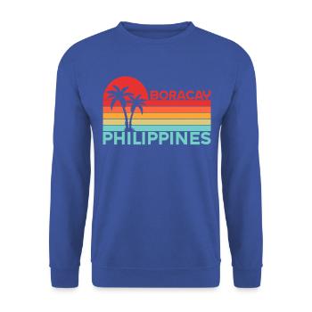 Vintage Holiday Trip Boracay Philippines Asie - Sweat-shirt Unisexe - bleu royal - Devant - Alina (178cm) & Michal (187cm)