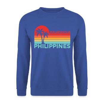 Vintage Urlaub Reise Malapascua Philippinen Asien - Unisex Pullover - Royalblau - Vorne - Alina (178cm) & Michal (187cm)
