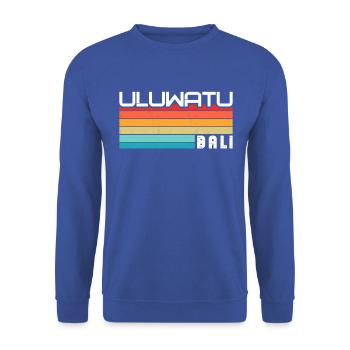 Vintage Urlaub Reise Uluwatu Indonesien Asien - Unisex Pullover - Royalblau - Vorne - Alina (178cm) & Michal (187cm)