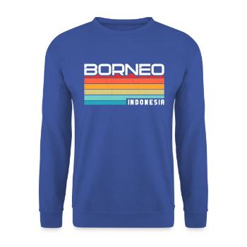 Vintage Holiday Trip Borneo Indonesia Asia - Unisex Sweatshirt - royal blue - Front - Alina (178cm) & Michal (187cm)