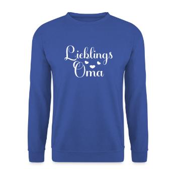 Lieblings Oma Omi Grandma witziges lustiges Oma - Unisex Pullover - Royalblau - Vorne - Alina (178cm) & Michal (187cm)