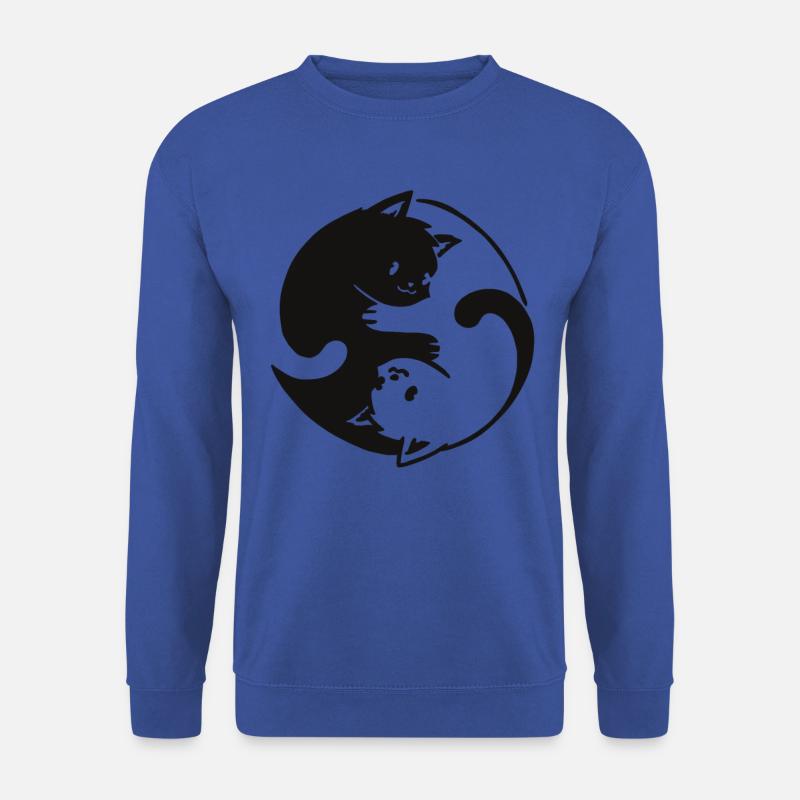 Yin Yang Cat Design - Unisex Sweatshirt - royal blue