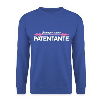 Patentante 2023 loading Patenkind Baby Patentante - Unisex Pullover - Royalblau - Vorne - Alina (178cm) & Michal (187cm)