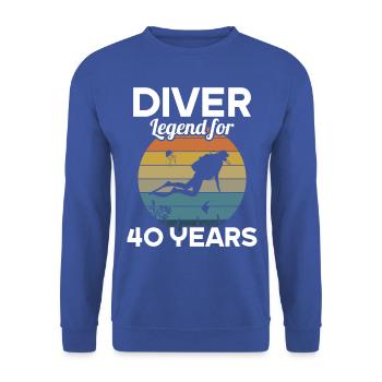 This diver legend is 40 years 40 birthday - Unisex Sweatshirt - royal blue - Front - Alina (178cm) & Michal (187cm)