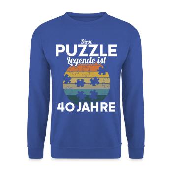 Diese Puzzle Legende ist 40 Jahre 40 Geburtstag - Unisex Pullover - Royalblau - Vorne - Alina (178cm) & Michal (187cm)