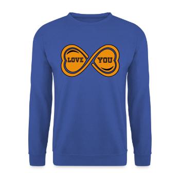 Love You - ich liebe dich - Unisex Pullover - Royalblau - Vorne - Alina (178cm) & Michal (187cm)
