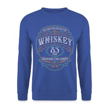 85 Jahre bin guter Whisky Whiskey 85. Geburtstag - Unisex Pullover - Royalblau - Vorne - Alina (178cm) & Michal (187cm)