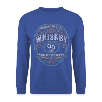 96 Jahre bin guter Whisky Whiskey 96. Geburtstag - Unisex Pullover - Royalblau - Vorne - Alina (178cm) & Michal (187cm)