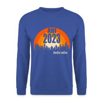 Abitur Gymnasium Damen und Herren Abi 2023 - Unisex Pullover - Royalblau - Vorne - Alina (178cm) & Michal (187cm)