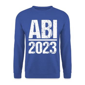 Abitur Gymnasium Damen und Herren Abi 2023 - Unisex Pullover - Royalblau - Vorne - Alina (178cm) & Michal (187cm)