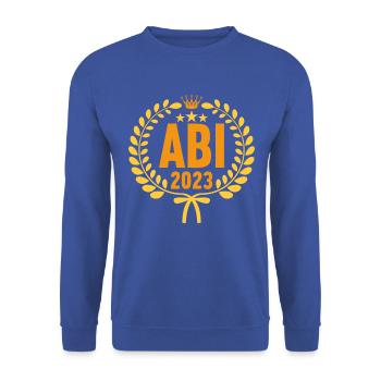 Abitur Gymnasium Damen und Herren Abi 2023 - Unisex Pullover - Royalblau - Vorne - Alina (178cm) & Michal (187cm)