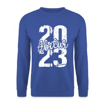 Abitur Gymnasium Damen und Herren Abi 2023 - Unisex Pullover - Royalblau - Vorne - Alina (178cm) & Michal (187cm)
