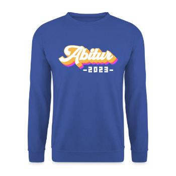 Abitur Gymnasium Damen und Herren Abi 2023 - Unisex Pullover - Royalblau - Vorne - Alina (178cm) & Michal (187cm)