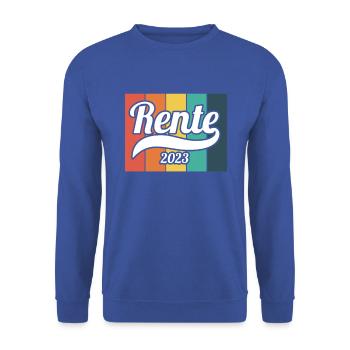 Rentner 2023 Rentnerin 2023 Rente 2023 - Unisex Pullover - Royalblau - Vorne - Alina (178cm) & Michal (187cm)