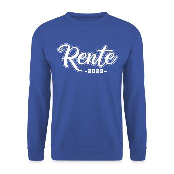 Rentner 2023 Rentnerin 2023 Rente 2023 - Unisex Pullover - Royalblau - Vorne - Alina (178cm) & Michal (187cm)