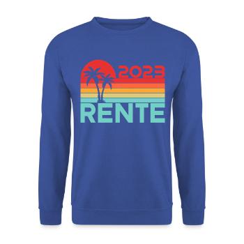 Rentner 2023 Rentnerin 2023 Rente 2023 - Unisex Pullover - Royalblau - Vorne - Alina (178cm) & Michal (187cm)
