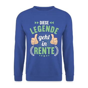 Rentnerin 2023 Rente 2023 Rentner 2023 - Unisex Pullover - Royalblau - Vorne - Alina (178cm) & Michal (187cm)