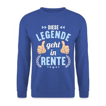 Rentnerin 2023 Rente 2023 Rentner 2023 - Unisex Pullover - Royalblau - Vorne - Alina (178cm) & Michal (187cm)