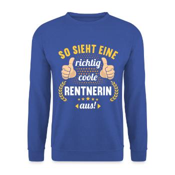 Pension 2023 Retraite Adieu pensionné 2023 - Sweat-shirt Unisexe - bleu royal - Devant - Alina (178cm) & Michal (187cm)