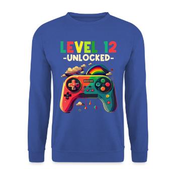 Level 12 Years Gaming 12er 12 Birthday - Unisex Sweatshirt - royal blue - Front - Alina (178cm) & Michal (187cm)