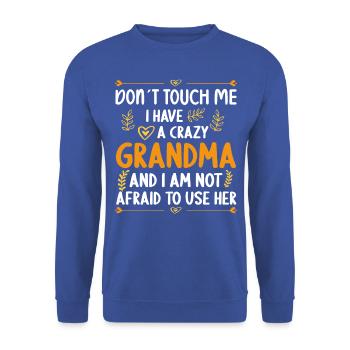 J’ai un petit-fils-petite-fille-grand-mère fou - Sweat-shirt Unisexe - bleu royal - Devant - Alina (178cm) & Michal (187cm)