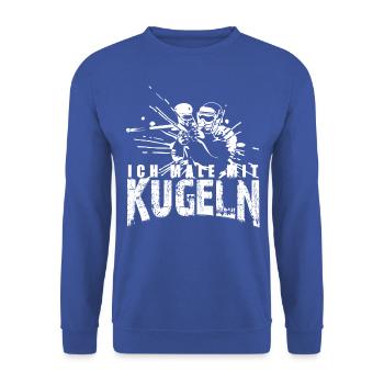 Paintball Je peins avec des boules de couleur marqueur de couleur - Sweat-shirt Unisexe - bleu royal - Devant - Alina (178cm) & Michal (187cm)
