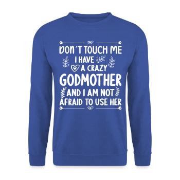 J’ai une fille folle parrain Podson - Sweat-shirt Unisexe - bleu royal - Devant - Alina (178cm) & Michal (187cm)