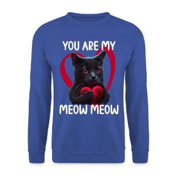 Tu es mon Meow Meow Cat - Sweat-shirt Unisexe - bleu royal - Devant - Alina (178cm) & Michal (187cm)