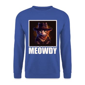 Meowdy Funny cat Meme for Cat Lovers - Unisex Pullover - Royalblau - Vorne - Alina (178cm) & Michal (187cm)