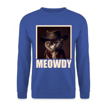 Meowdy Funny cat Meme for Cat Lovers - Unisex Pullover - Royalblau - Vorne - Alina (178cm) & Michal (187cm)