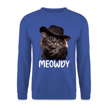 Meowdy Funny cat Meme for Cat Lovers - Unisex Pullover - Royalblau - Vorne - Alina (178cm) & Michal (187cm)