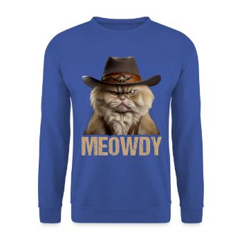Meowdy Funny cat Meme for Cat Lovers - Unisex Pullover - Royalblau - Vorne - Alina (178cm) & Michal (187cm)