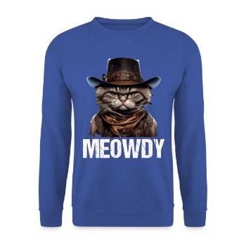Meowdy Funny cat Meme for Cat Lovers - Unisex Pullover - Royalblau - Vorne - Alina (178cm) & Michal (187cm)