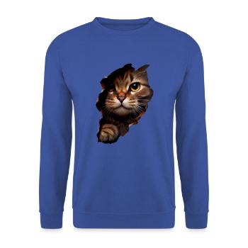 Chat mignon Chaton Craqué Chat Amants Chats Chats - Sweat-shirt Unisexe - bleu royal - Devant - Alina (178cm) & Michal (187cm)