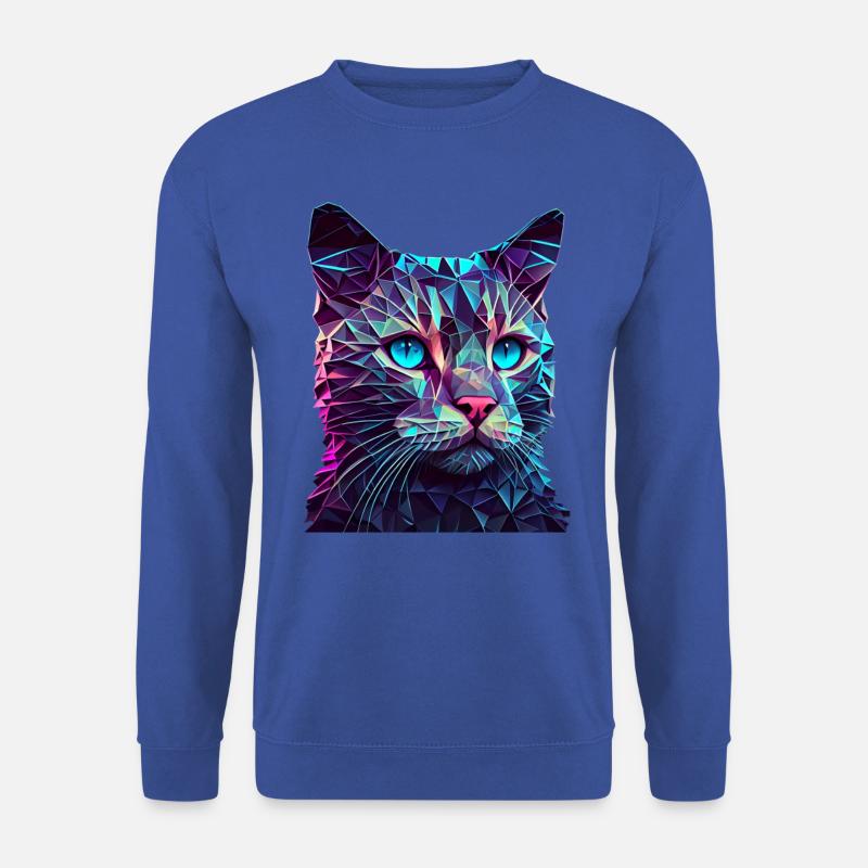 Cat Cats Kitten Polygon Cat - Unisex Sweatshirt - royal blue