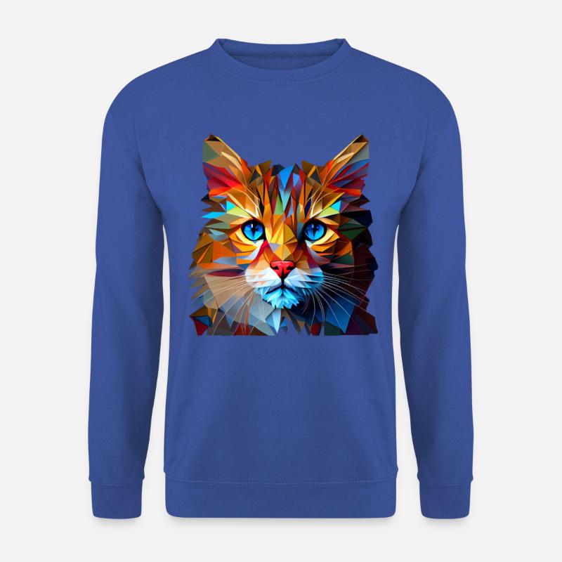 Cat Cats Kitten Polygon Cat - Unisex Sweatshirt - royal blue