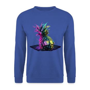 EDM Music Rave Festival Pineapple Techno - Unisex Sweatshirt - royal blue - Front - Alina (178cm) & Michal (187cm)