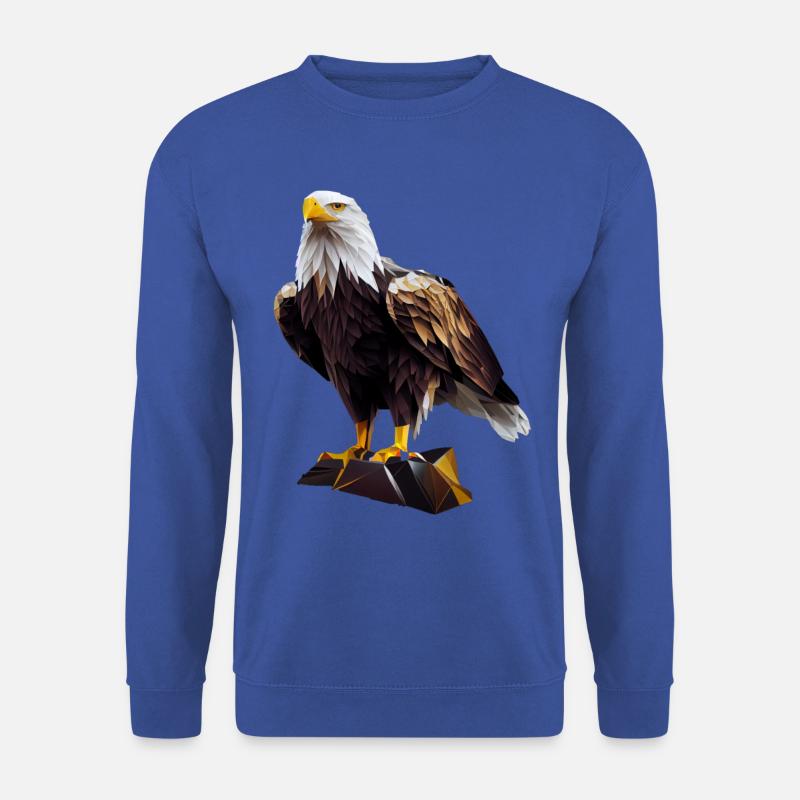 Cooles Polygon Design Mit Einem Weißkopfseeadler - Unisex Pullover - Royalblau